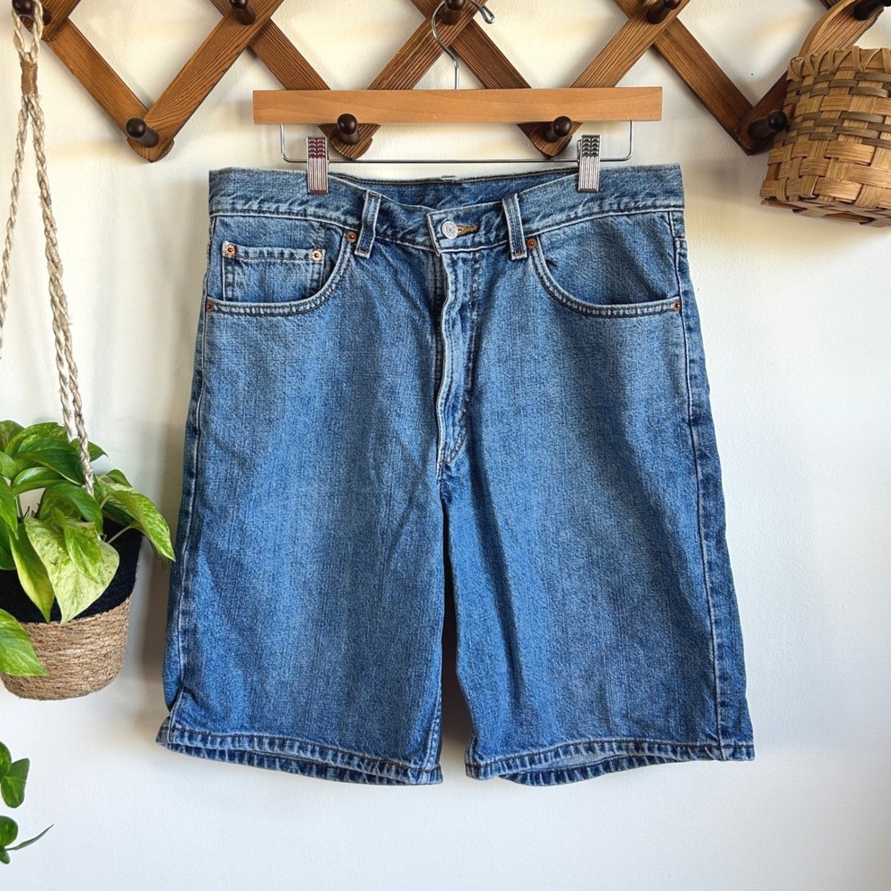 Vintage Levis 550 Relaxed Fit Denim Shorts Mens W34 Medium Wash Blue Cotton 550